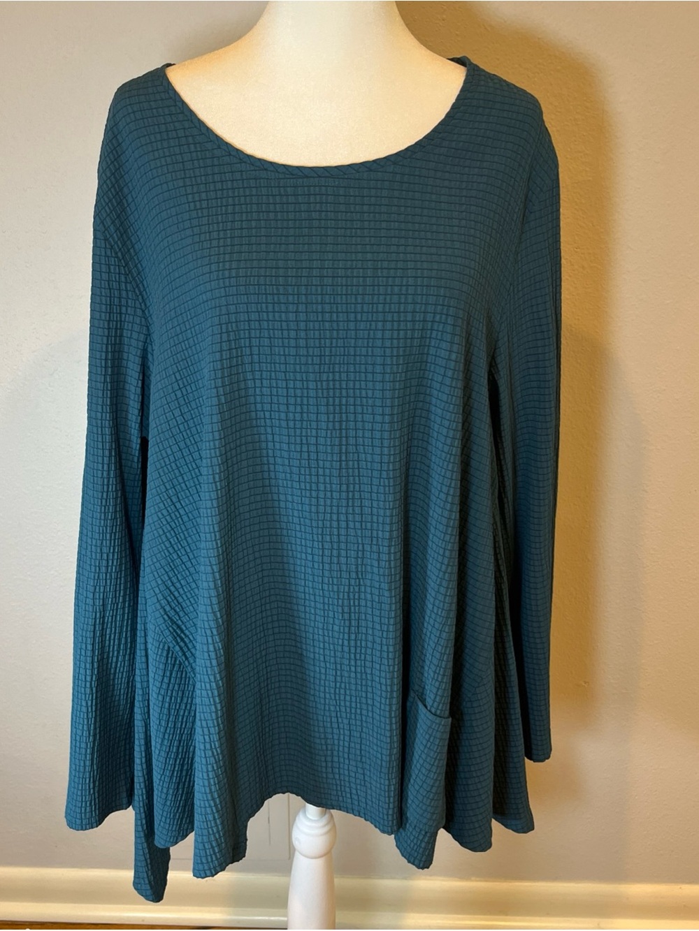 Niche Nilgun Derman Shirt Womens XL Tunic Blouse Stretch Lagenlook Oversized Vtg